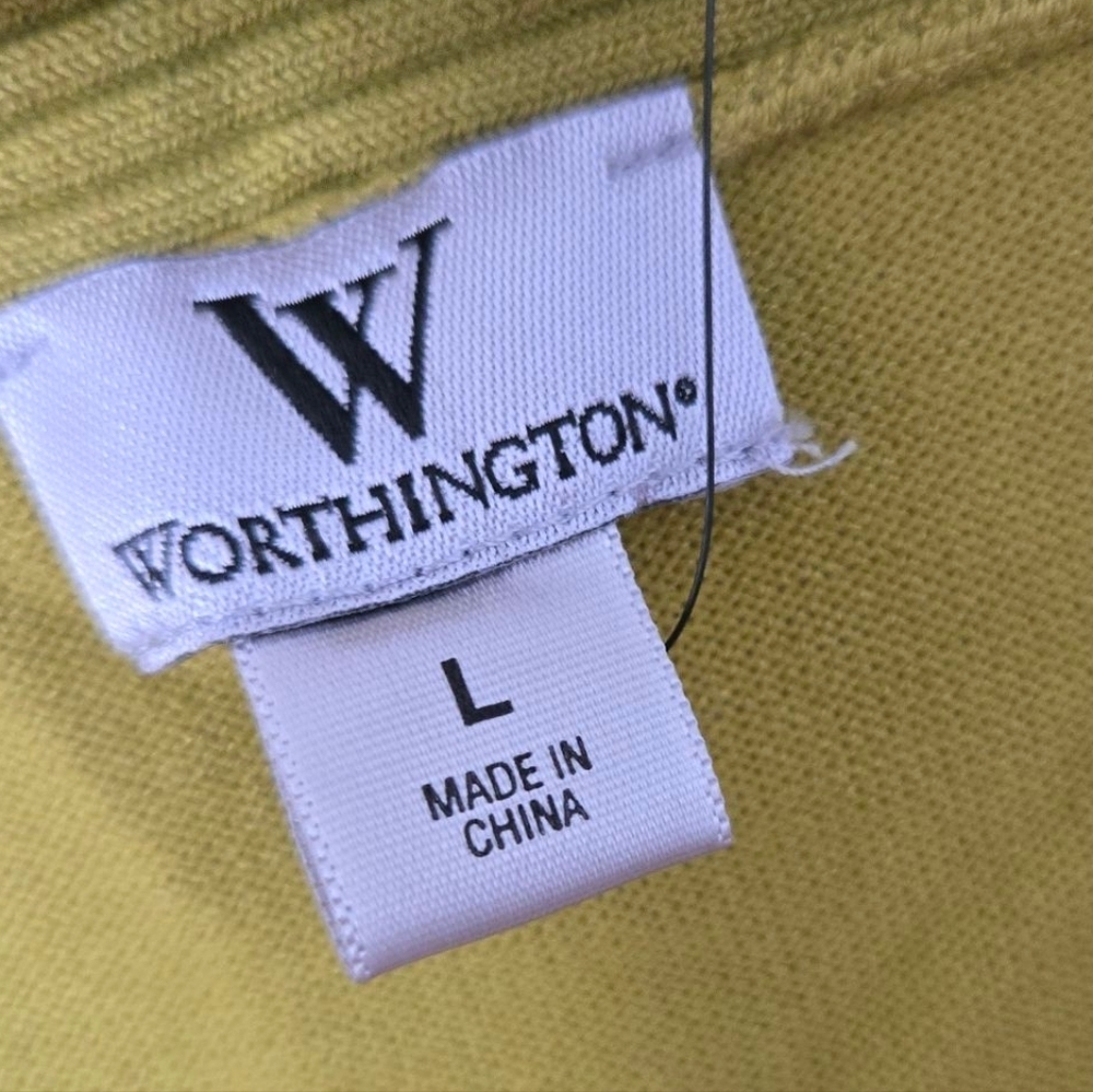 Worthington Women's Olive Green Ribbed Top Size Lg - Picture 5 of 5
